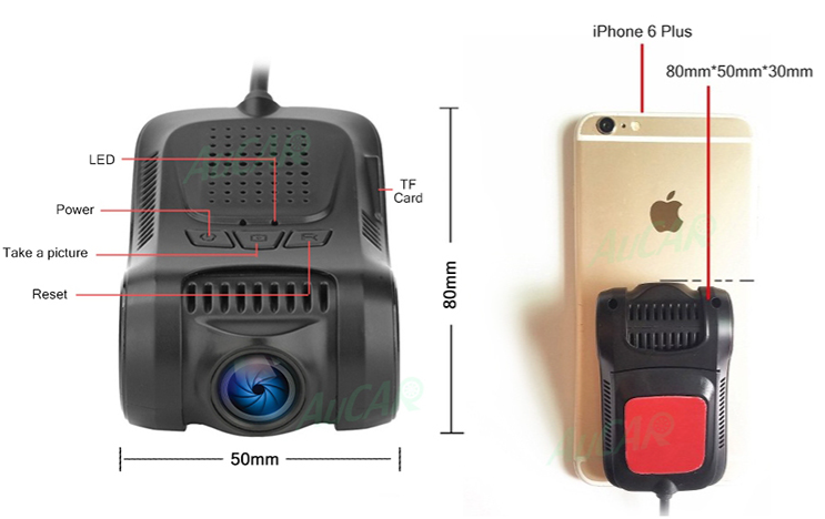 Mini Dash Cam HD 1080P Dual Lens