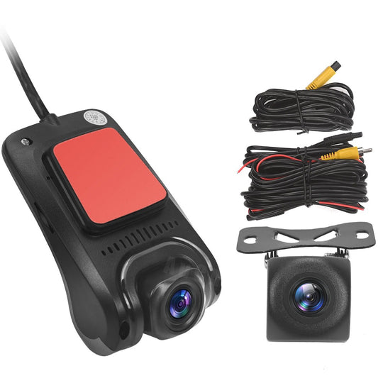 Premium Dash Cam Set: Rear Reverse Camera + Front-View DVR Dash CameraHD 1080P Dual Lens