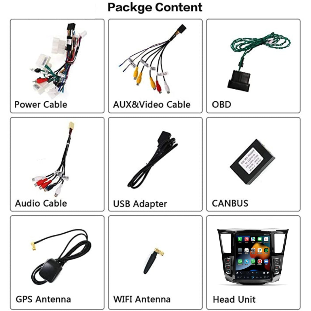 Package Content of Tesla-style Carplay Screen