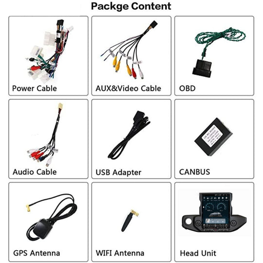 Package Content of Tesla-style Carplay Screen