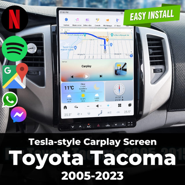 Toyota Tacoma 2005-2023 | Tesla-style Apple Carplay Screen