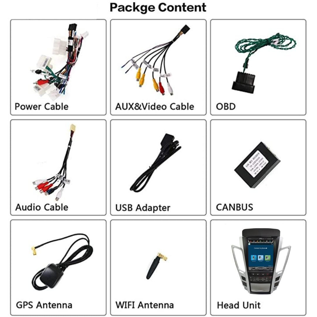 Package Content of Tesla-style Carplay Screen