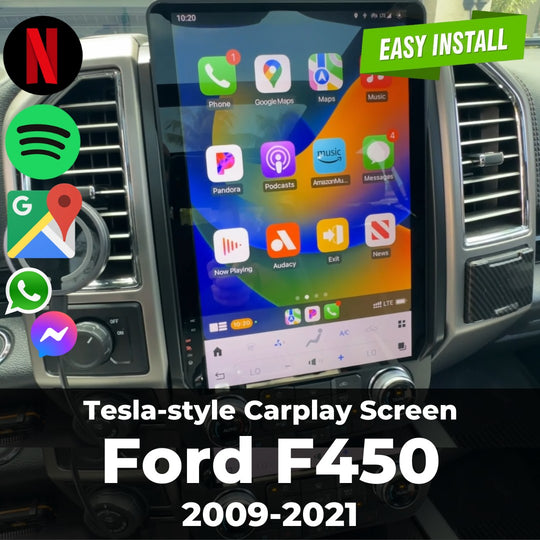 Ford F450 Tesla-style Carplay Screen