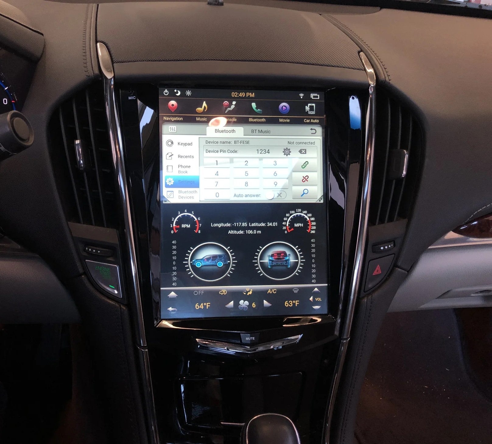 Cadillac SRX 2013-2018 | Tesla-style Apple Carplay Screen