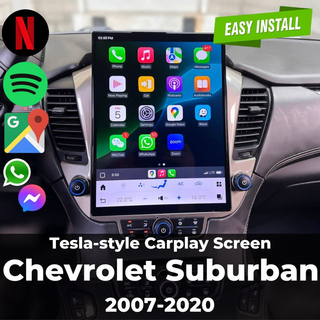 Chevrolet Suburban 2007-2020 | Tesla-style Apple Carplay Screen