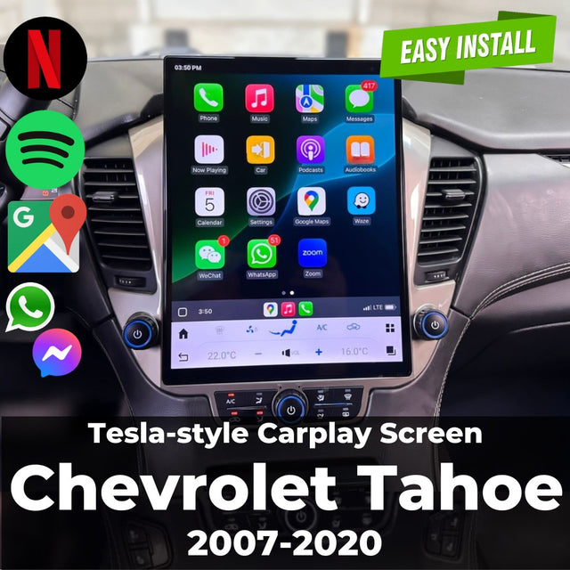 Chevrolet Tahoe Tesla-style Apple Carplay Screen 2007-2020