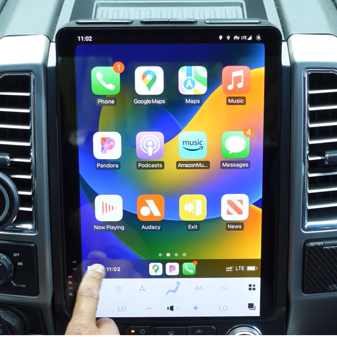 Ford F450 Tesla-style Carplay Screen