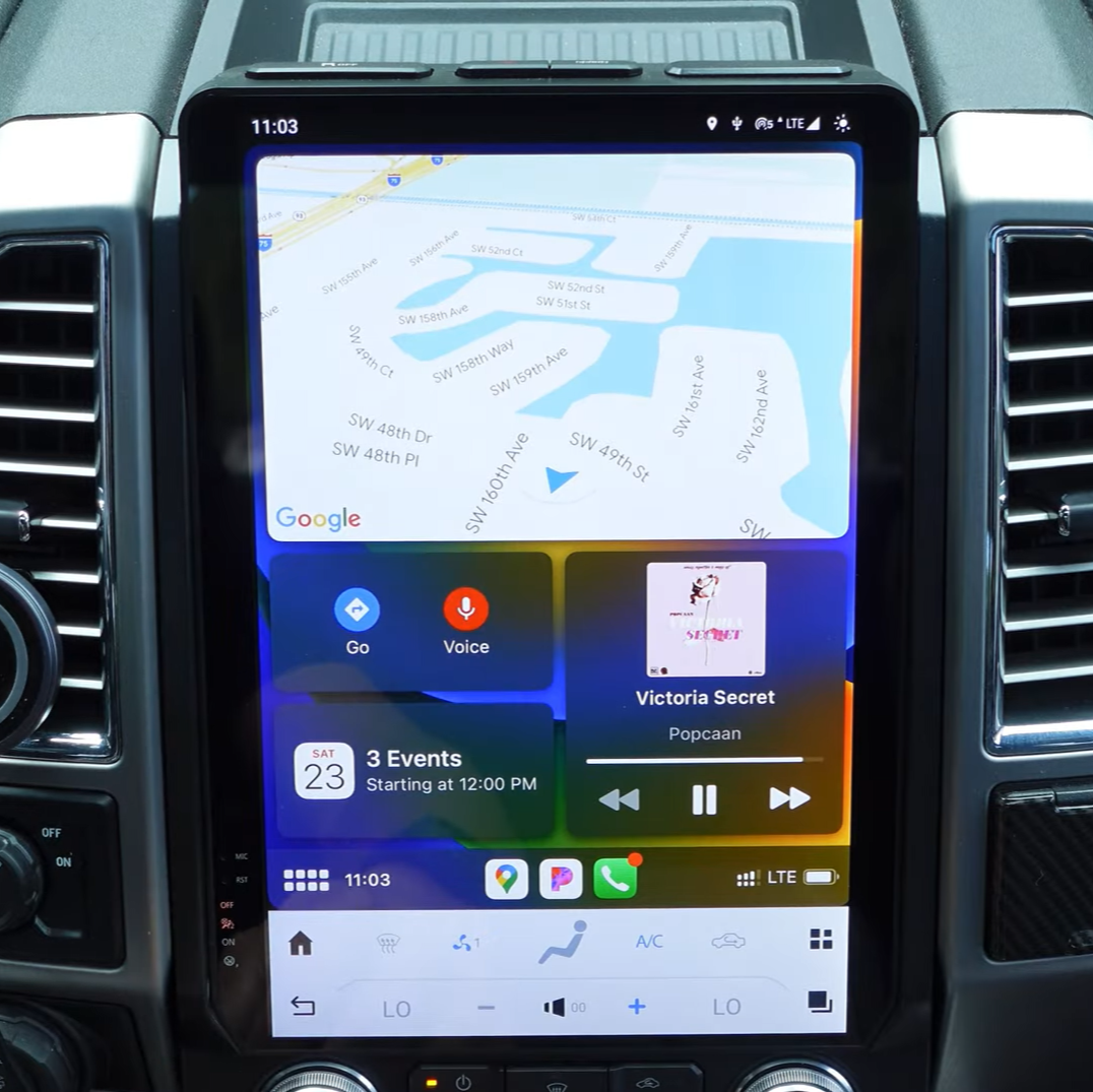Ford F450 Tesla-style Carplay Screen