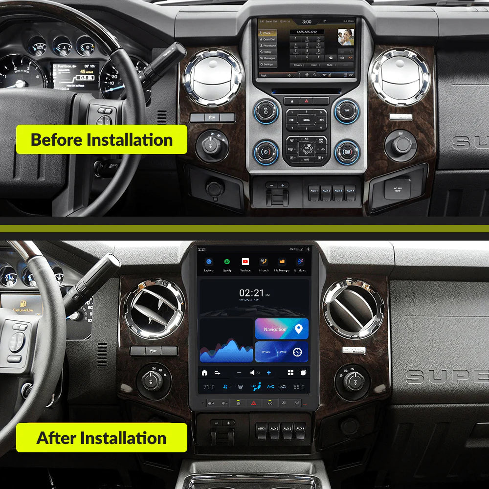 Ford F650 Tesla-style Carplay Screen