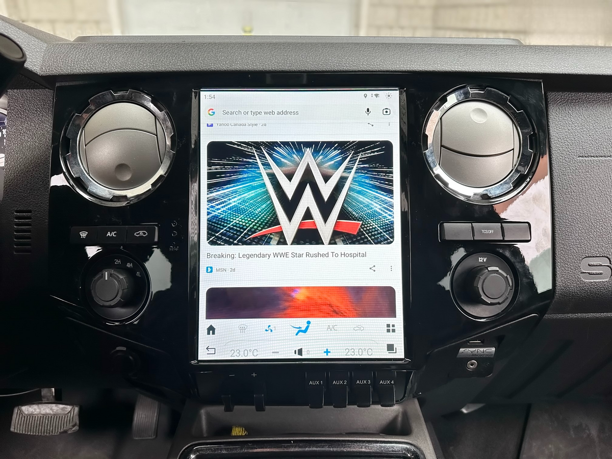Ford F650 Tesla Screen Radio Upgrade – Merge Screens