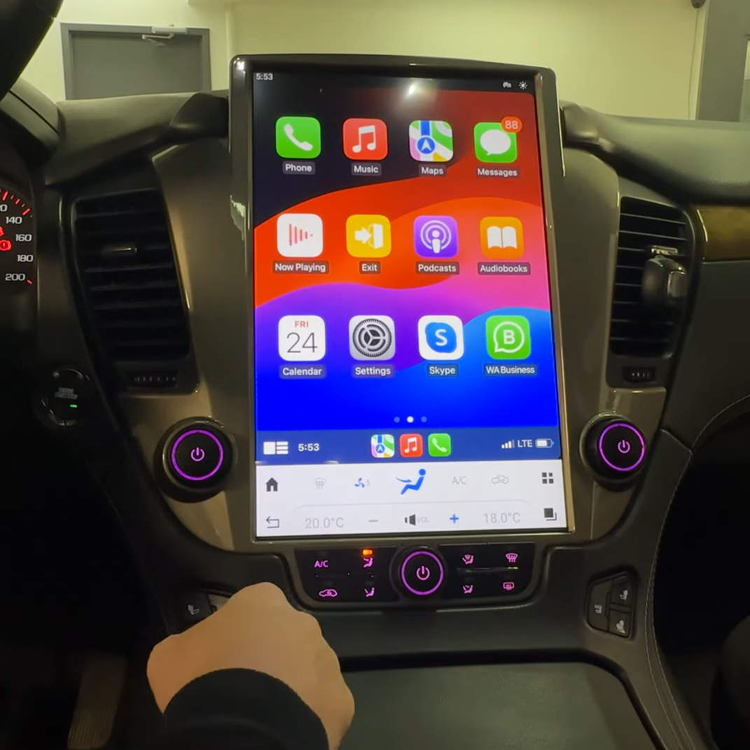 Tesla Style Interface Screen Tesla-Style CarPlay Screen for GMC | Merge Screens