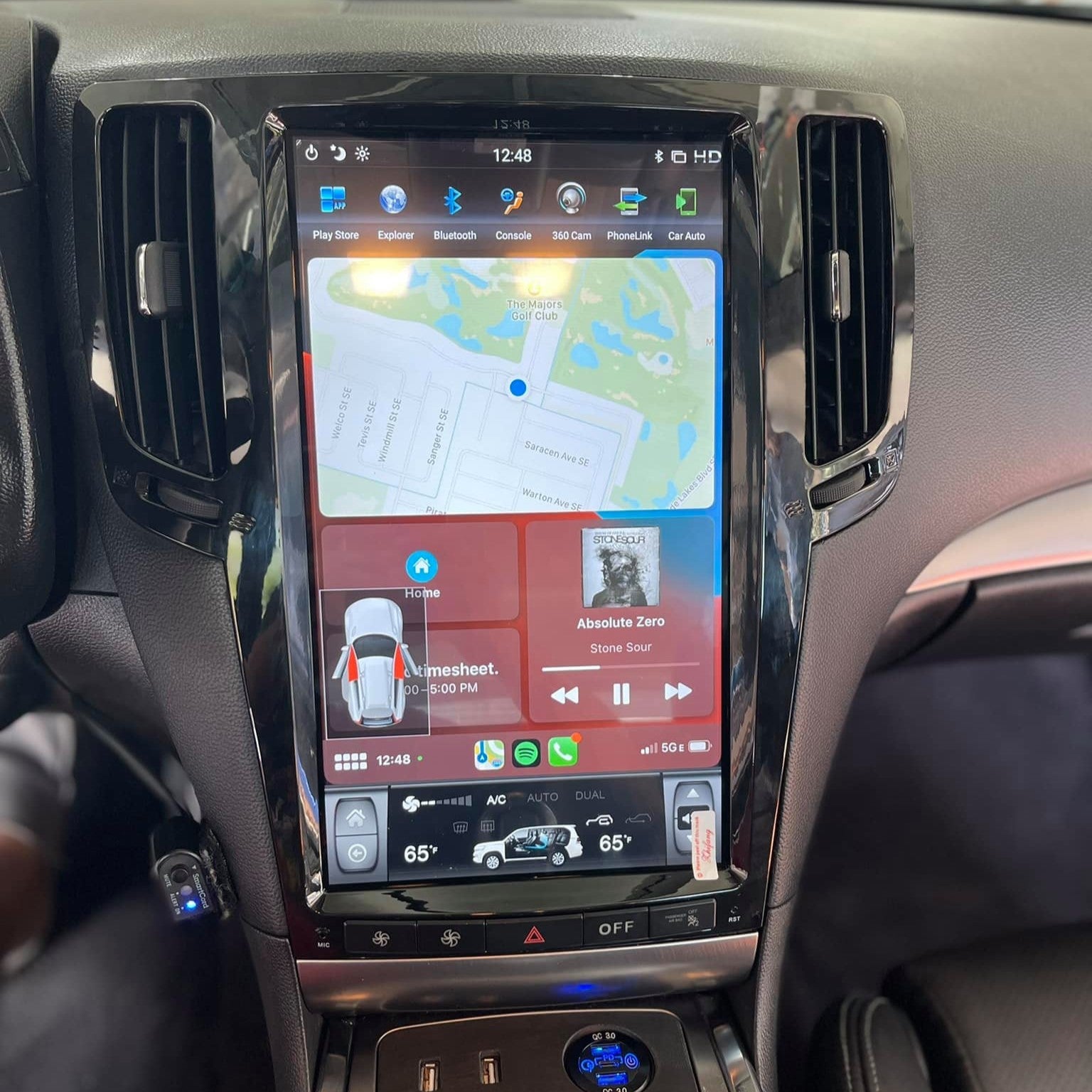 Tesla Style Interface Screen Touch Screen CarPlay Infiniti G37 Tesla Screen Upgrade