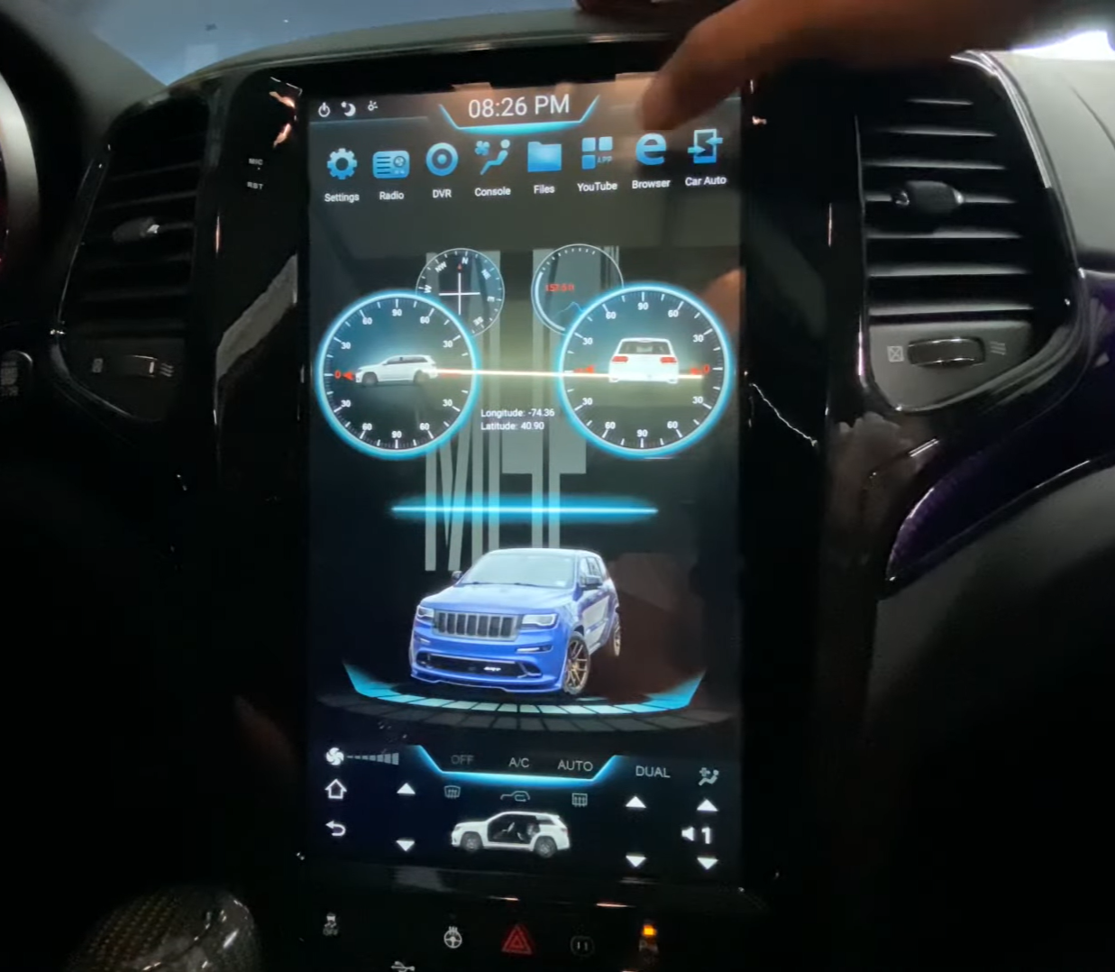 Tesla Style Interface Screen Tesla-style CarPlay Screens for Jeep | Merge Screens