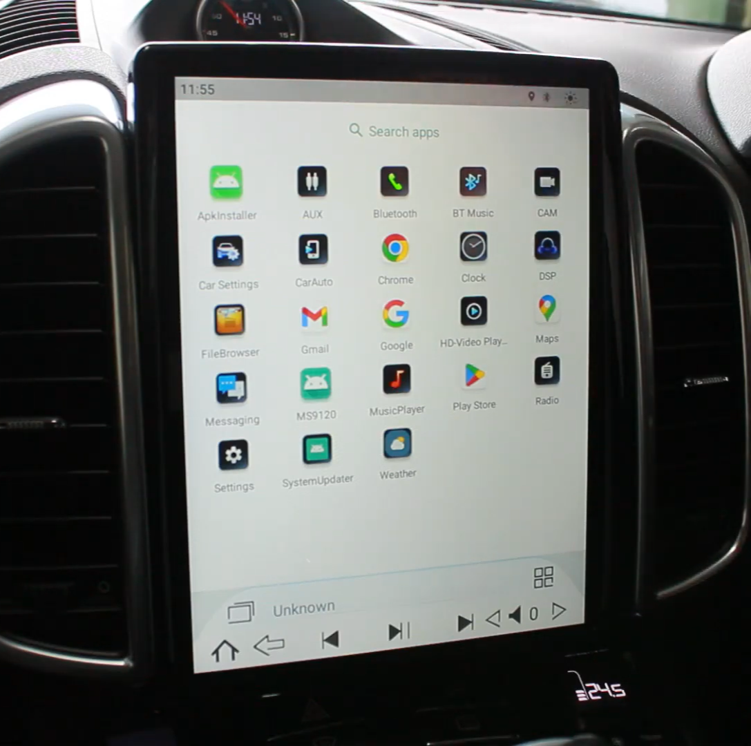 Tesla Screen Example Tesla-style CarPlay Screens for Porsche | Merge Screens