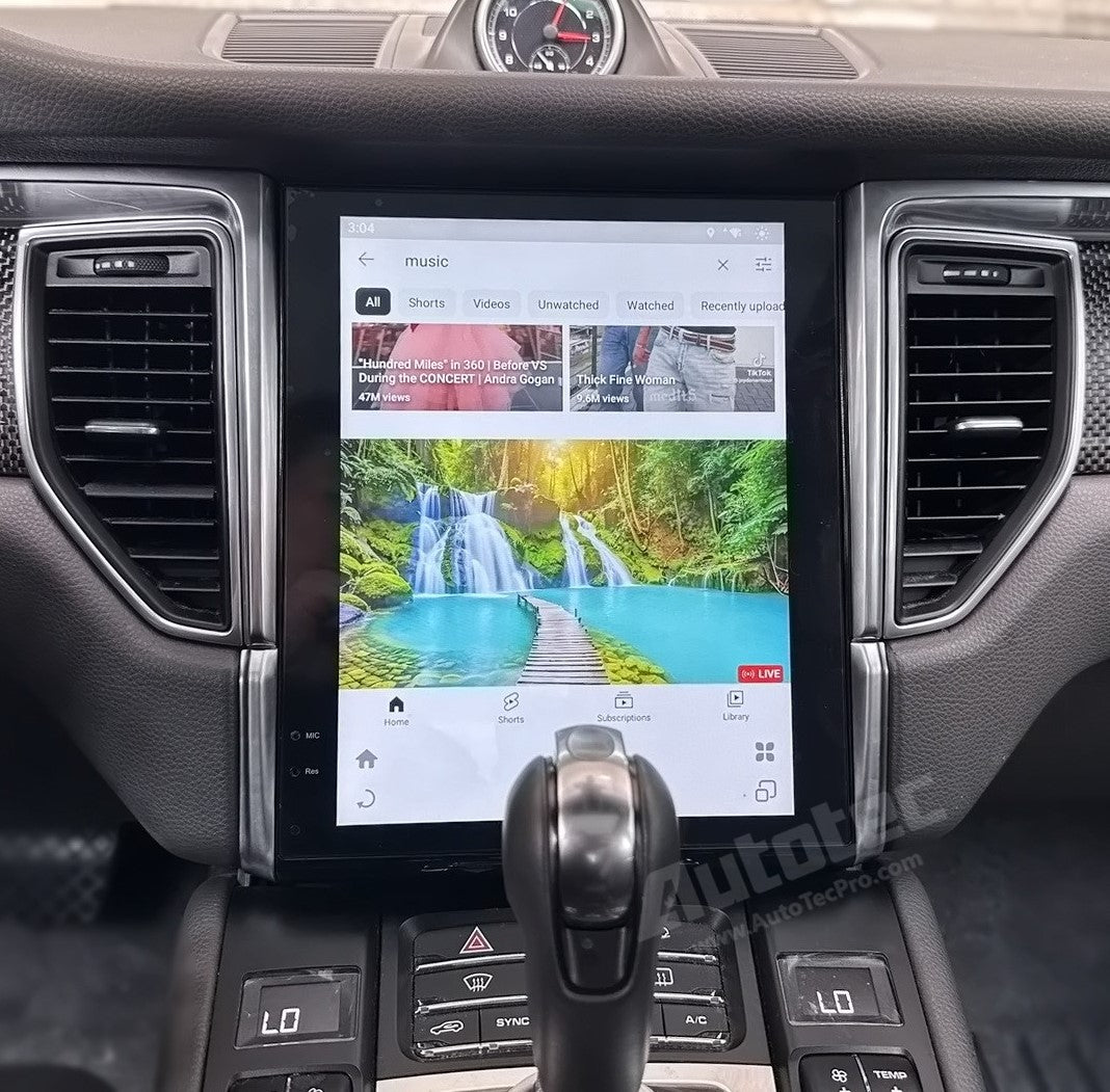 Tesla Screen Example Tesla-style CarPlay Screens for Porsche | Merge Screens