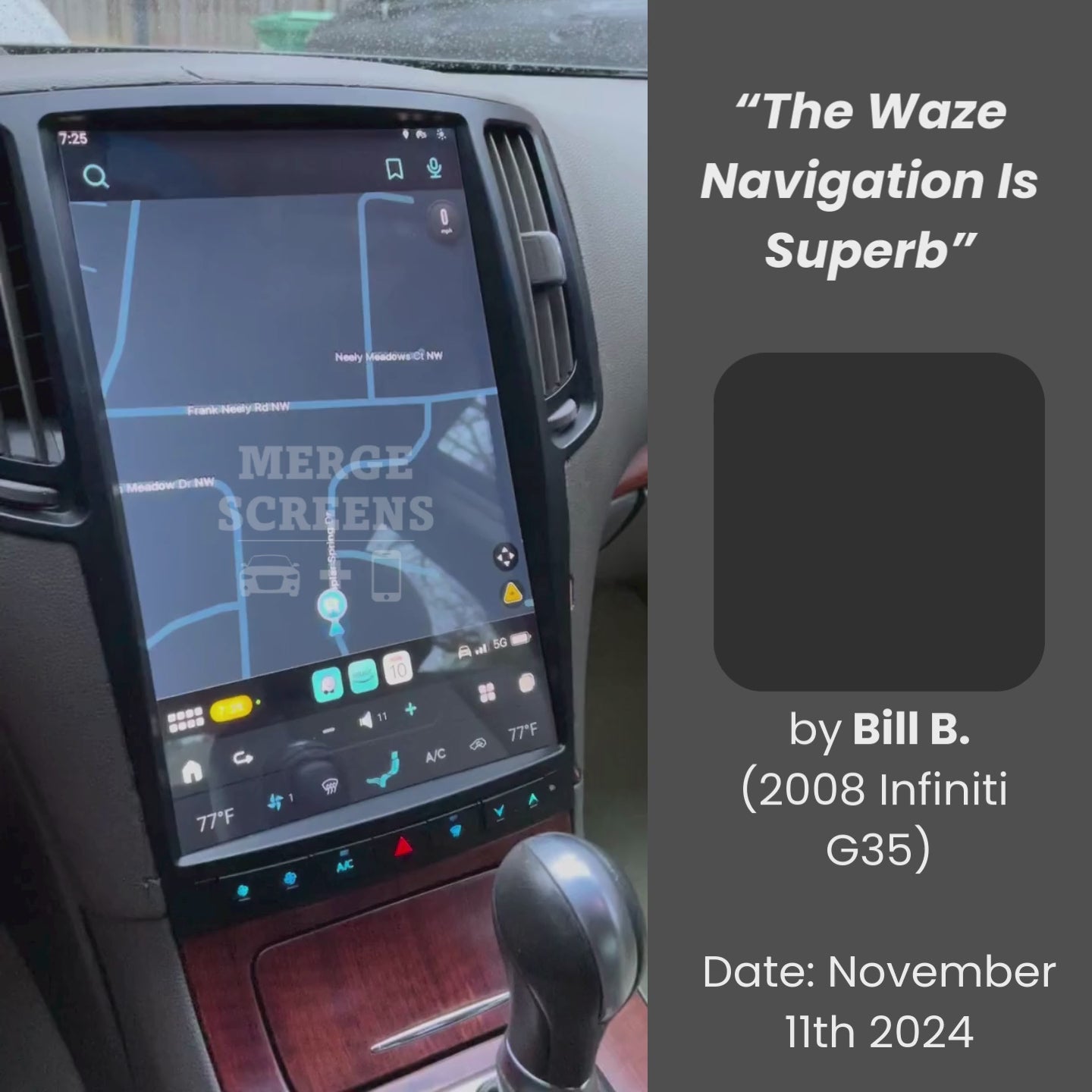 Infiniti G35 2007-2019 | Tesla-style Apple Carplay Screen