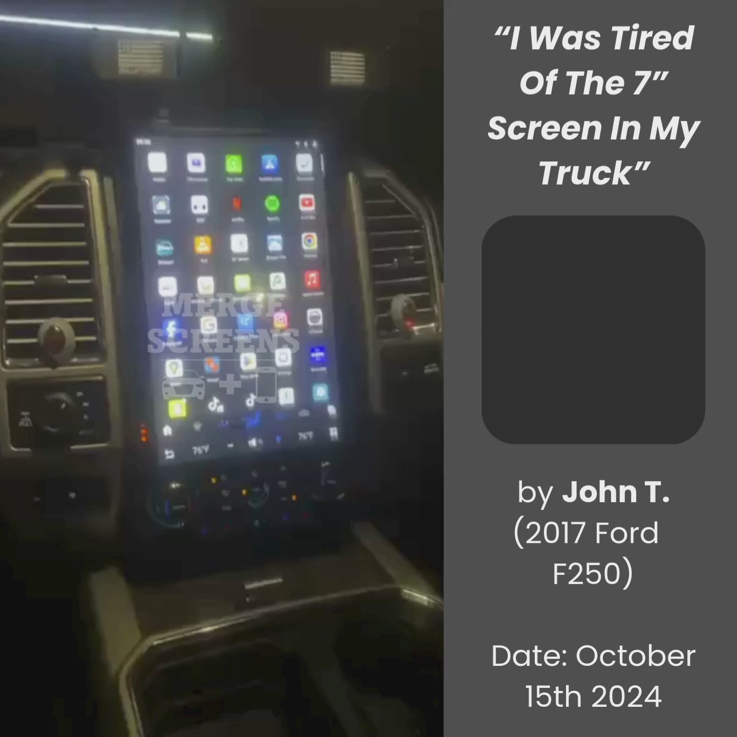 Ford F250 Tesla Screen 2009-2022