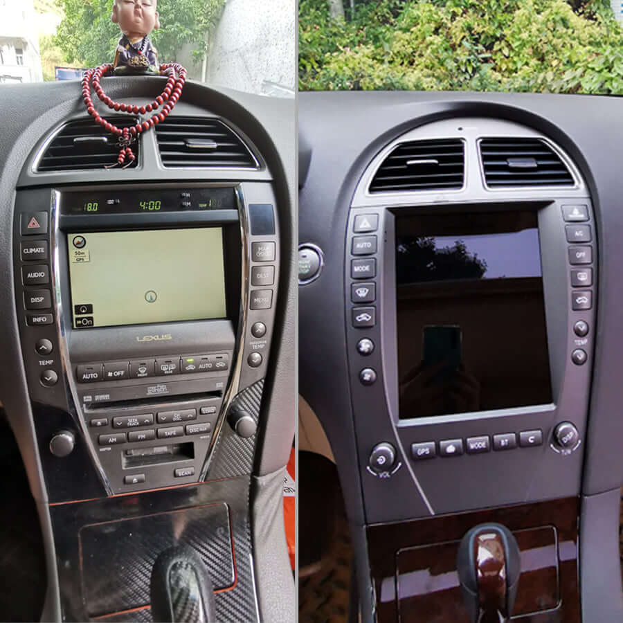 Before and After Installation of Tesla-style Carplay Screen