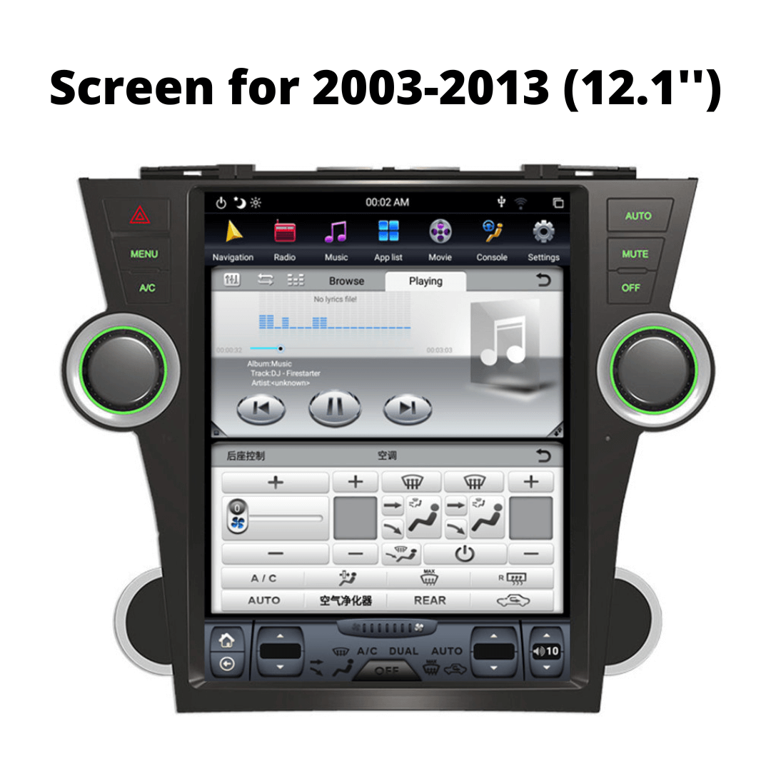 Toyota Highlander Tesla Style Carplay Screen