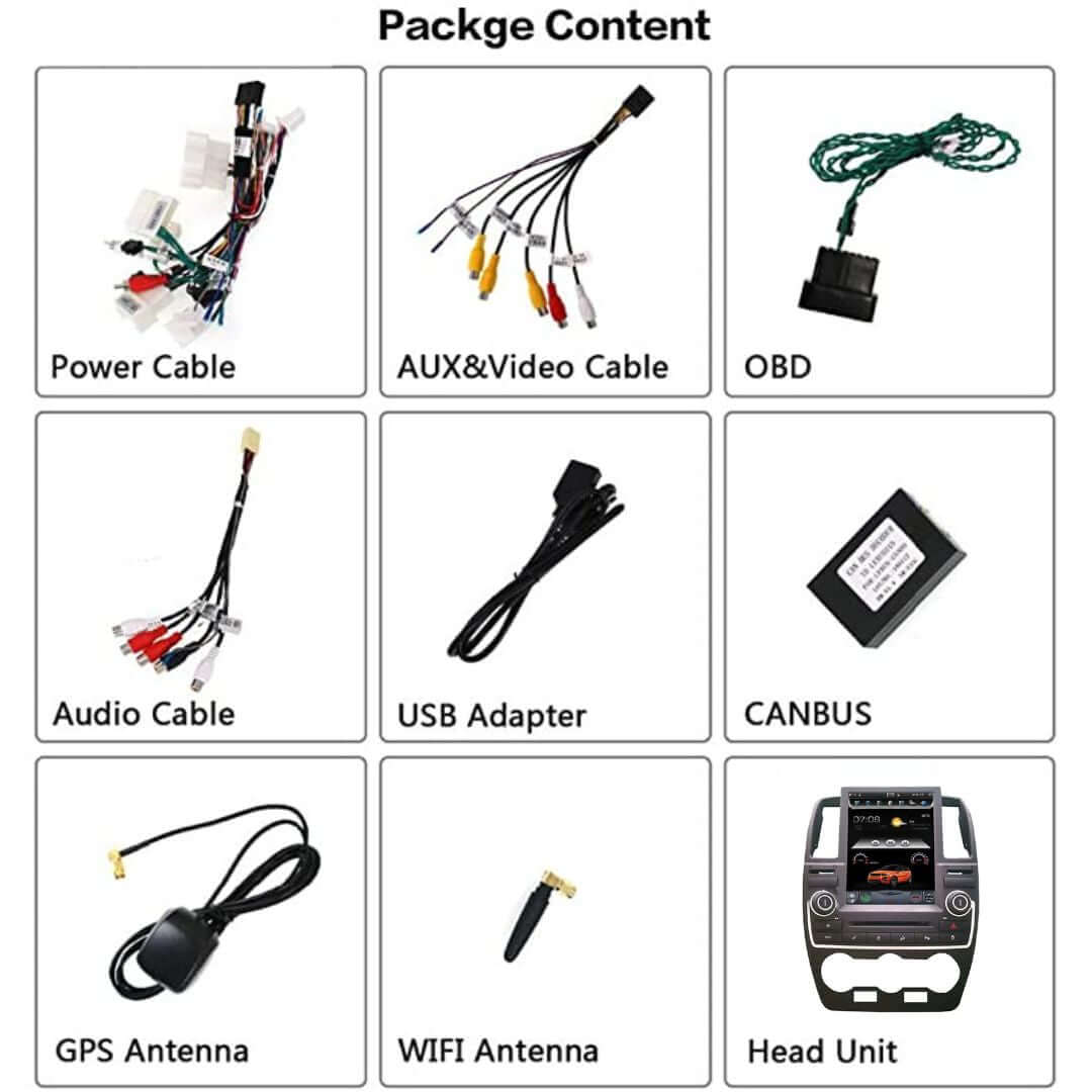 Package Content of Tesla-style Carplay Screen