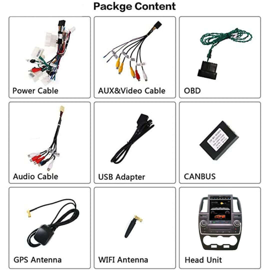 Package Content of Tesla-style Carplay Screen