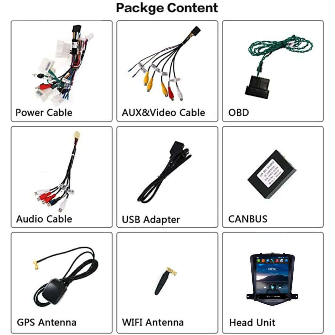 Package Content of Tesla-style Carplay Screen