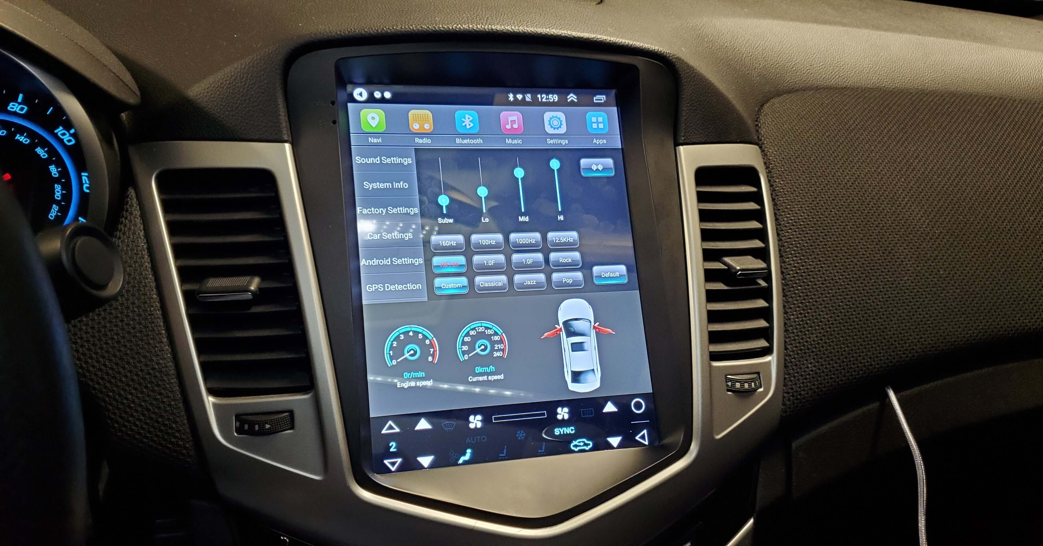 Example Tesla-style Carplay screen For Chevrolet Cruze