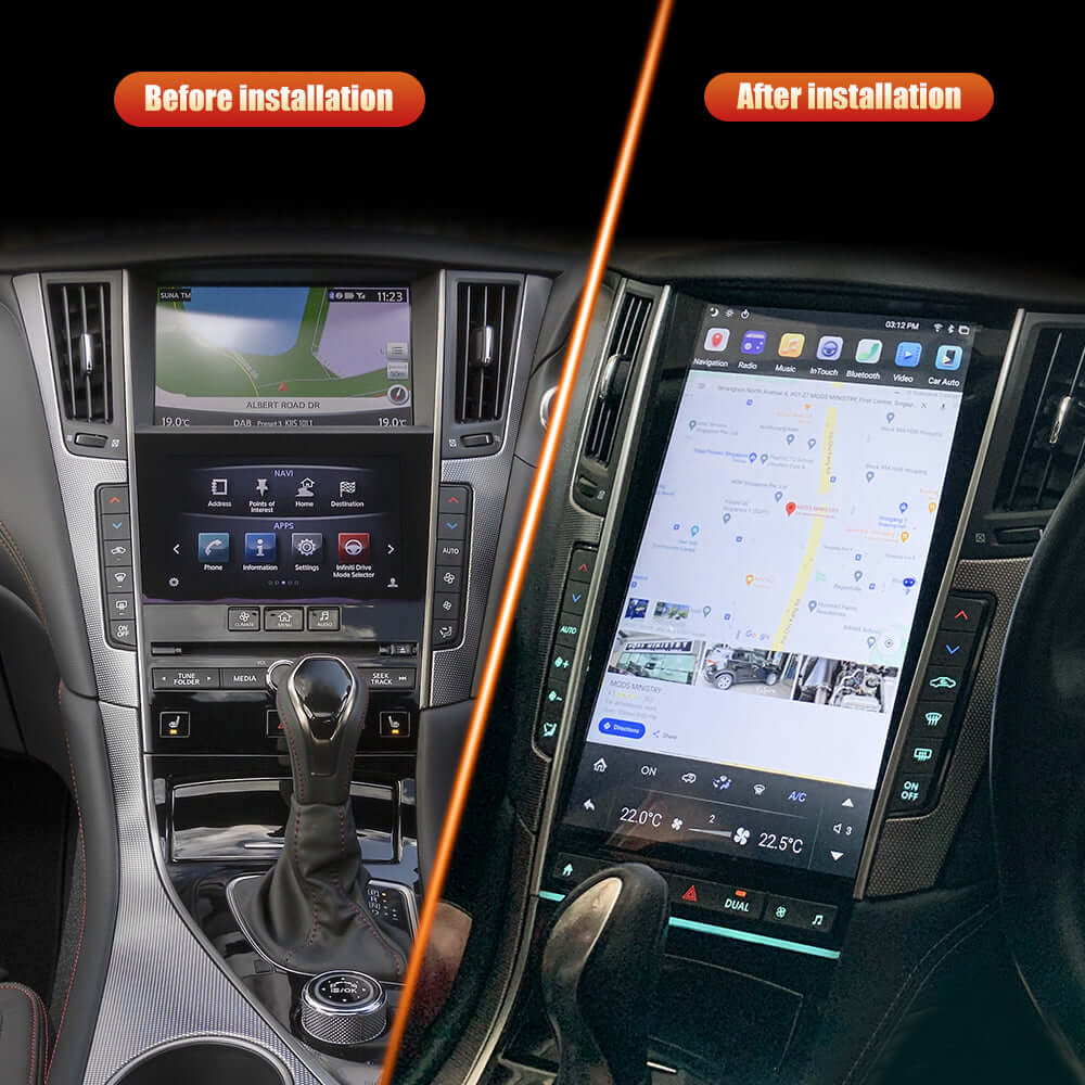Tesla Style Interface Screen Tesla-style CarPlay Screens for Infiniti | Merge Screens