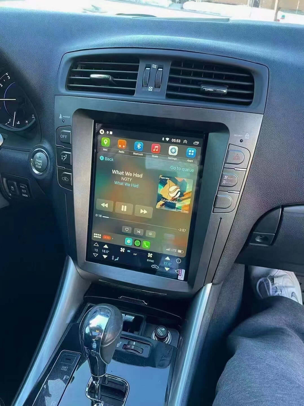 Installed of Tesla-style Carplay Screen for Lexus IS